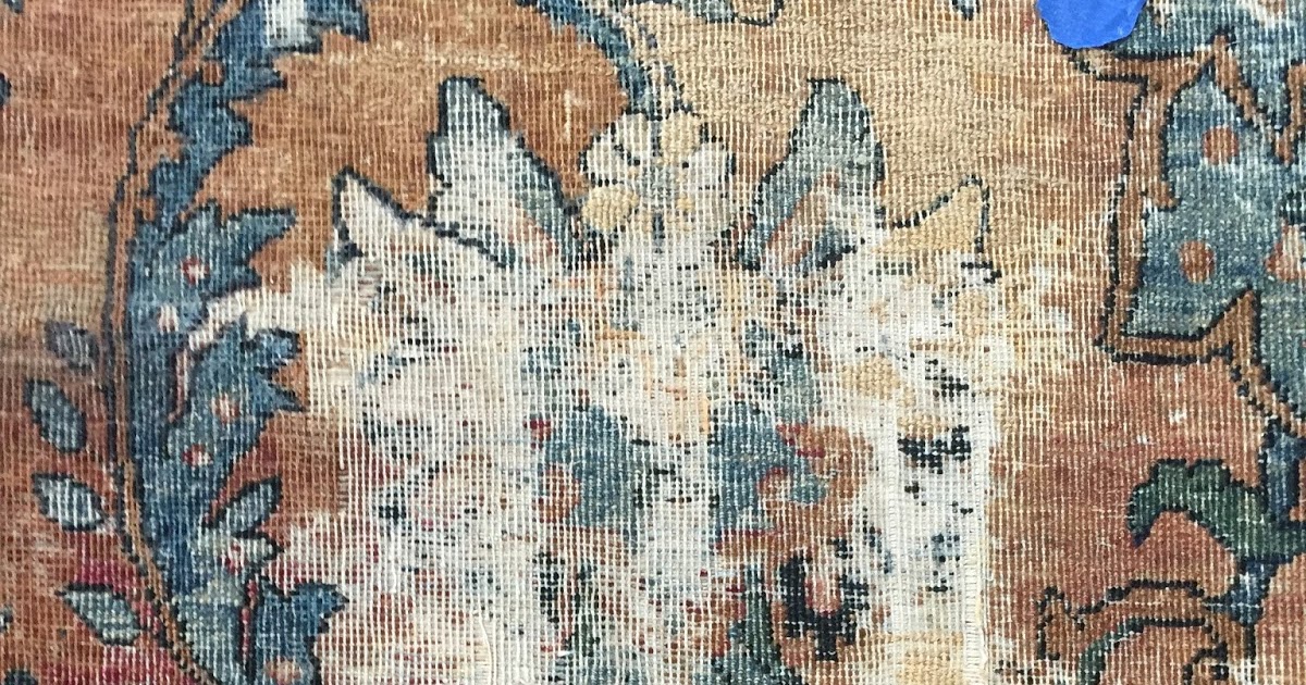 Antique Kerman Persian Rug Restoration