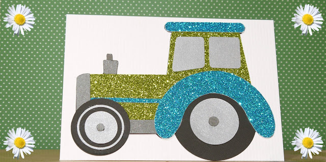 Beginner level - Easy glittered tractor