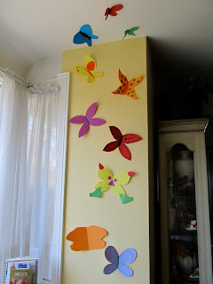 Paper Butterflies Hung on the Wall