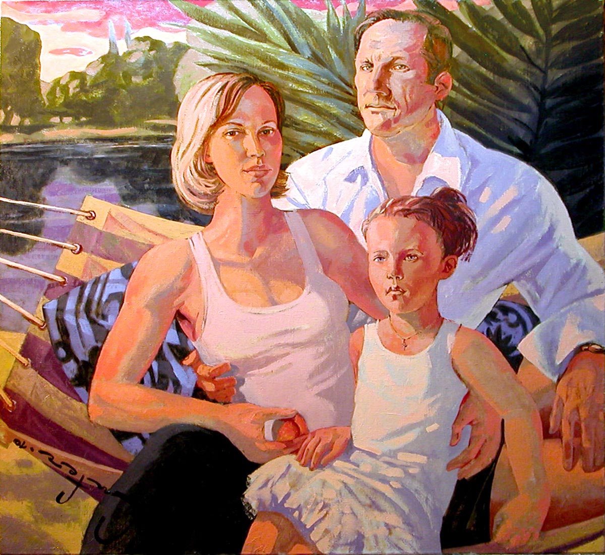 Family cock. Картина счастливая семья. Семейный портрет.