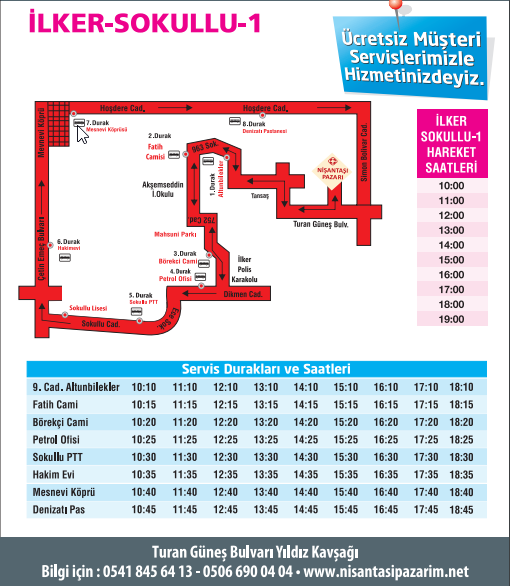 Umitkoy Sosyete Pazari Servis Saatleri