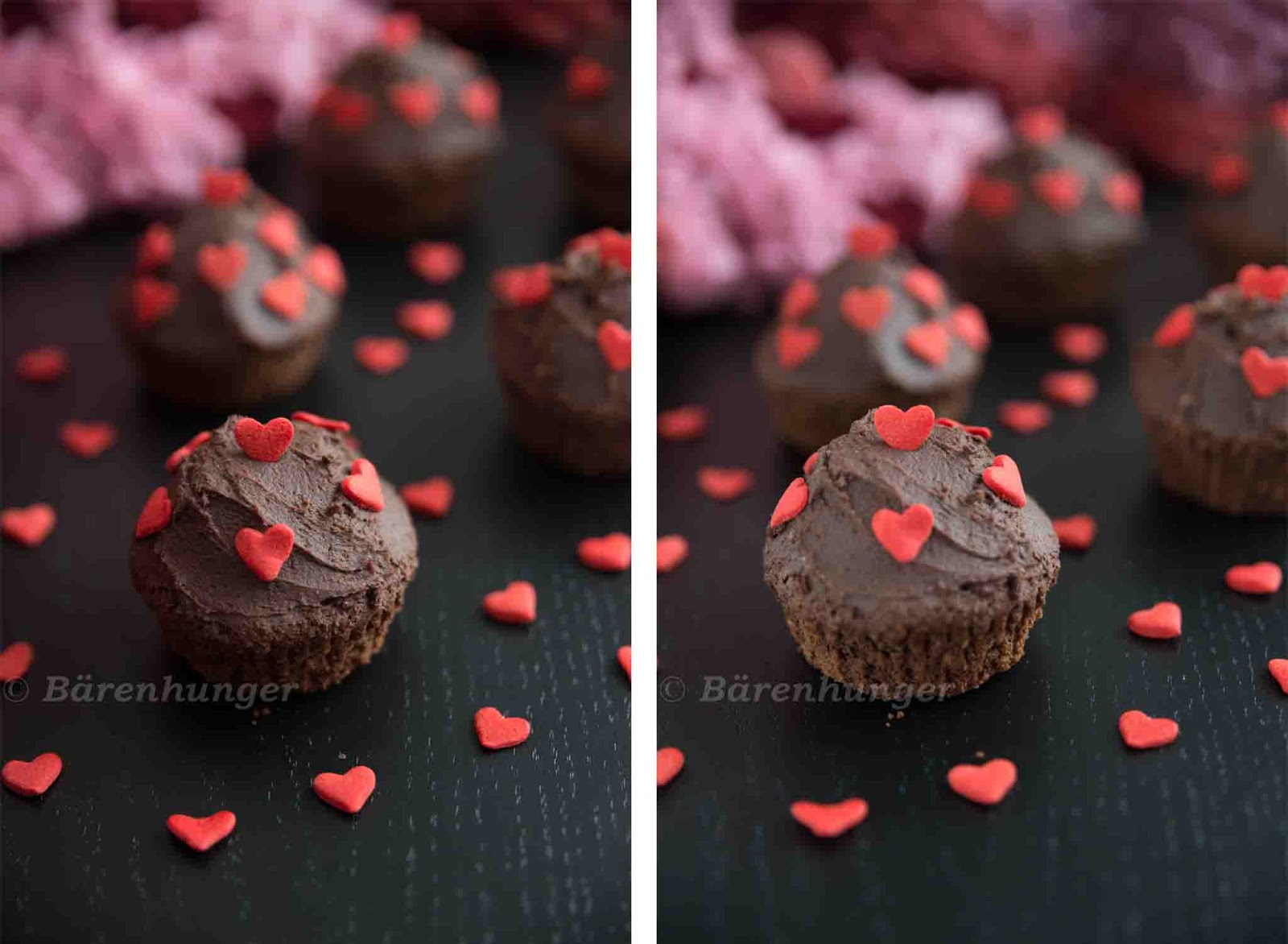 Valentins Schokoladen Cupcakes | Bärenhunger