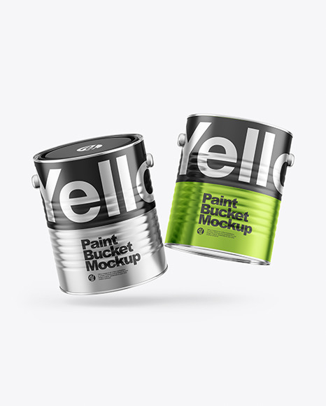 Download Two Metallic Paint Buckets Mockup Free Psd Mockup Templates Yellowimages Mockups