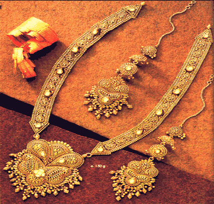 Bengali gold long chain designs Clearance