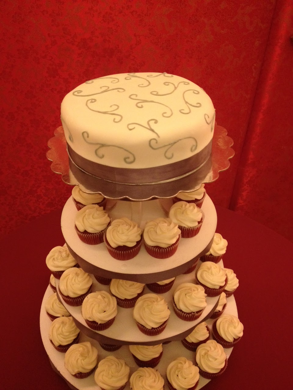 Sweet Craving Wedding Cake And Cupcakes Tier