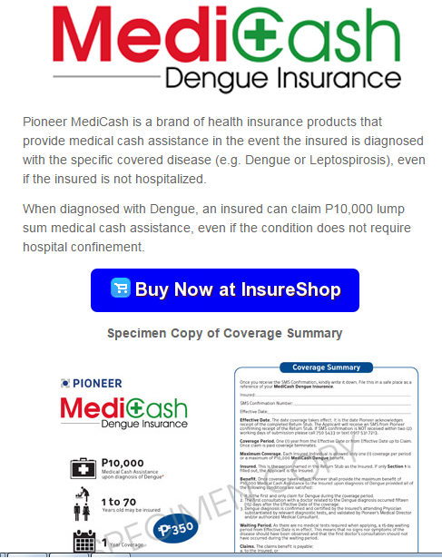 MediCash Dengue insurance