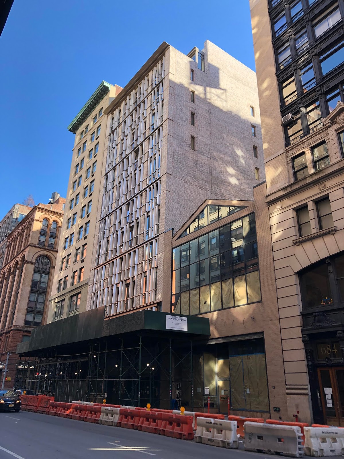 EV Grieve Construction watch 688 Broadway, aka 1 Great Jones Alley