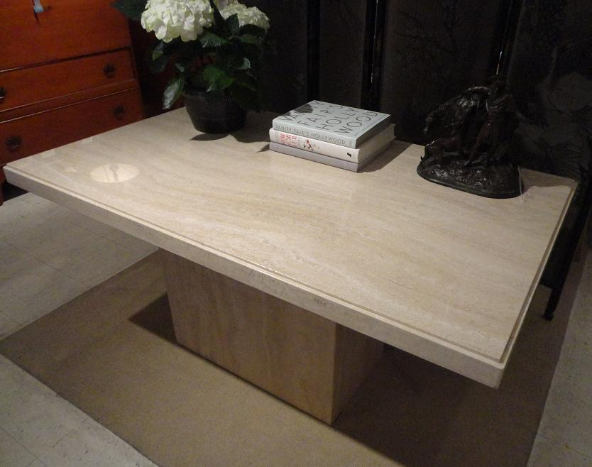MICHAEL THOMAS Travertine Marble Dining Table