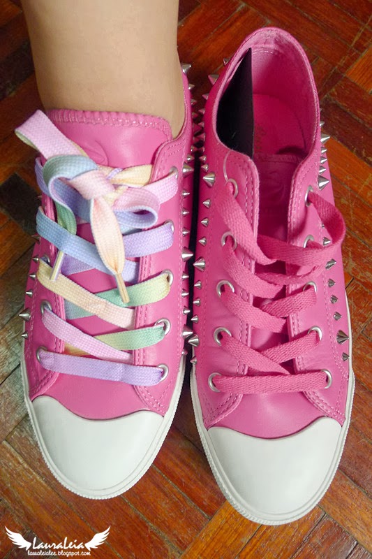 Burnetie Hot Pink Spiked Sneakers - LauraLeia.com
