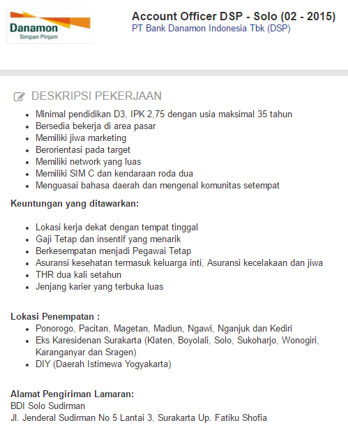 Loker Pt Bank Danamon Indonesia Tbk Dsp November Desember 2017 Kerjasurabaya Com Info Lowongan Kerja Di Surabaya Terbaru 2020