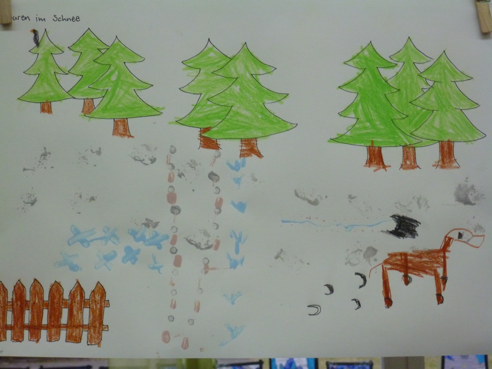 Marlimuus Spuren Im Schnee Zeichnen