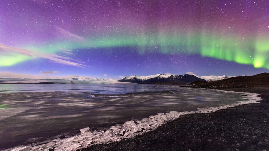 Northern Lights, Aurora Borealis, Glacier, Landscape, Scenery, 4K, #6.992