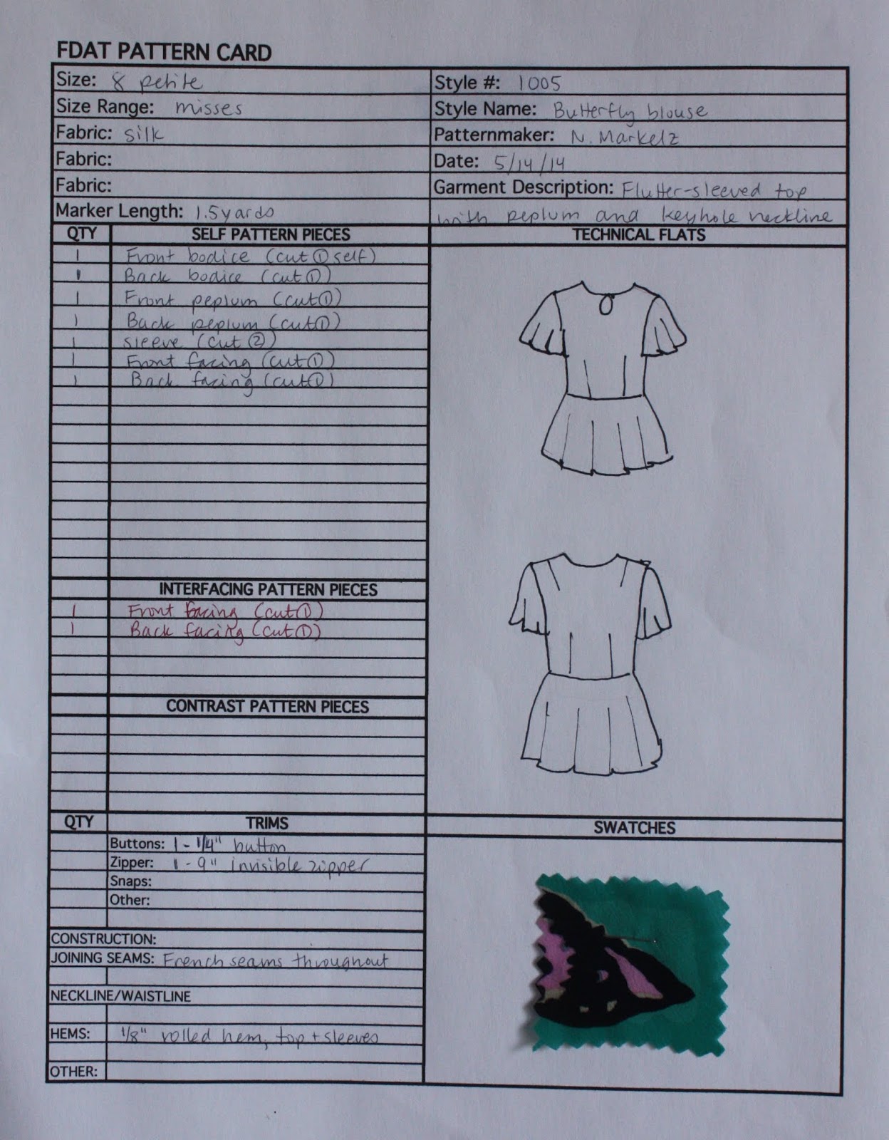 Nicole at Home: Final project: silk blouse and skirt