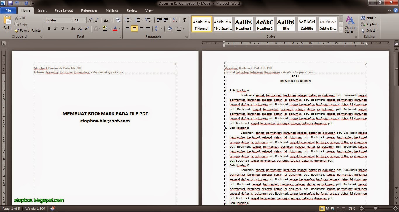 Menambah Bookmark Pada File PDF