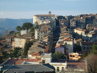 The town of Acuto sits on a ridge in the Ernici mountains