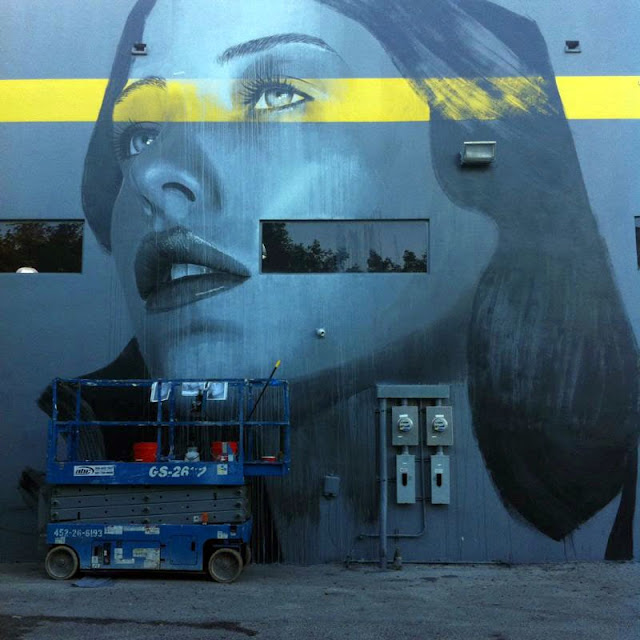 Work In Progress by Australian Street Artist RONE for Art Basel Miami 2013. 2