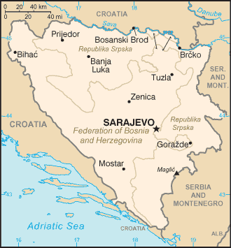 Bosnie Carte Pays Département