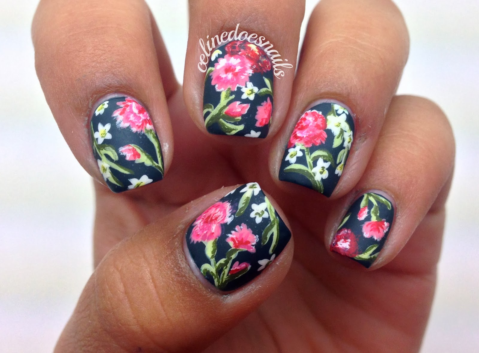Floral Nail Art - wide 1