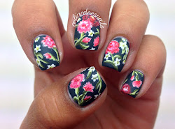nail floral nails tutorial fall flowers dark aren biggest fan celine
