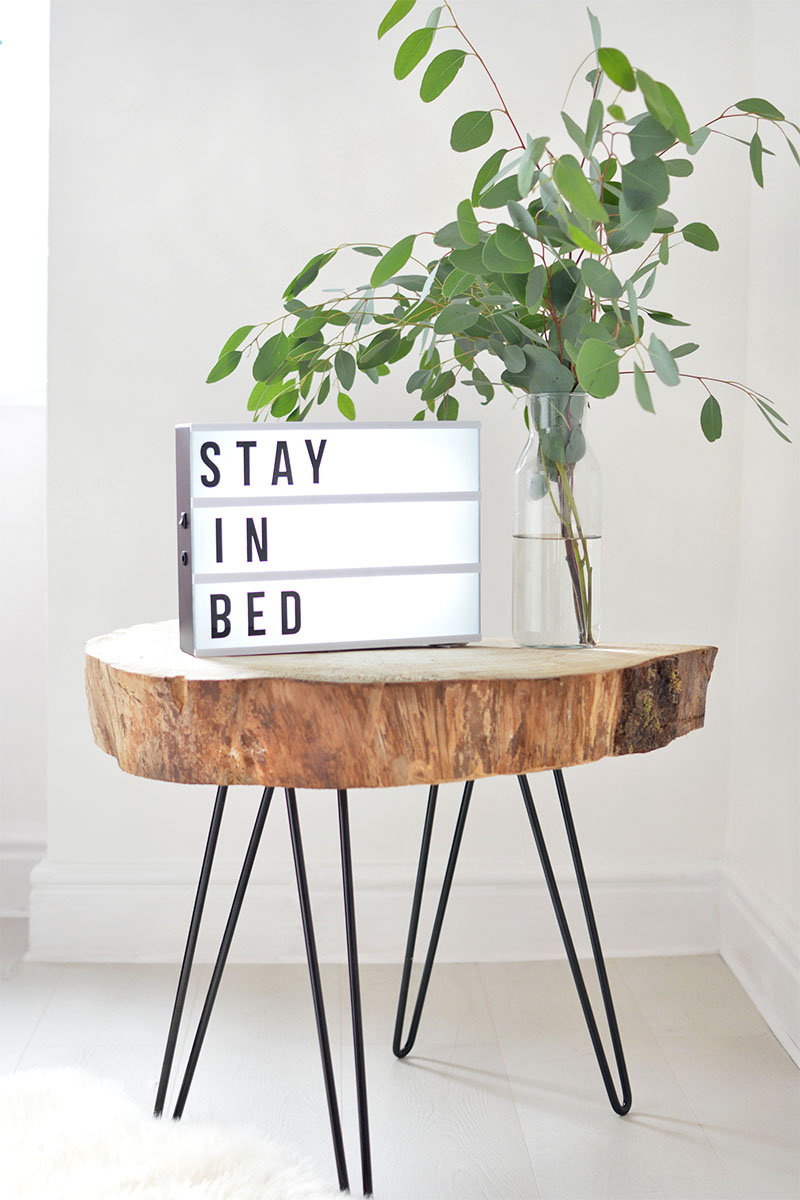 DIY tree slice hairpin table — Caroline Burke Burkatron
