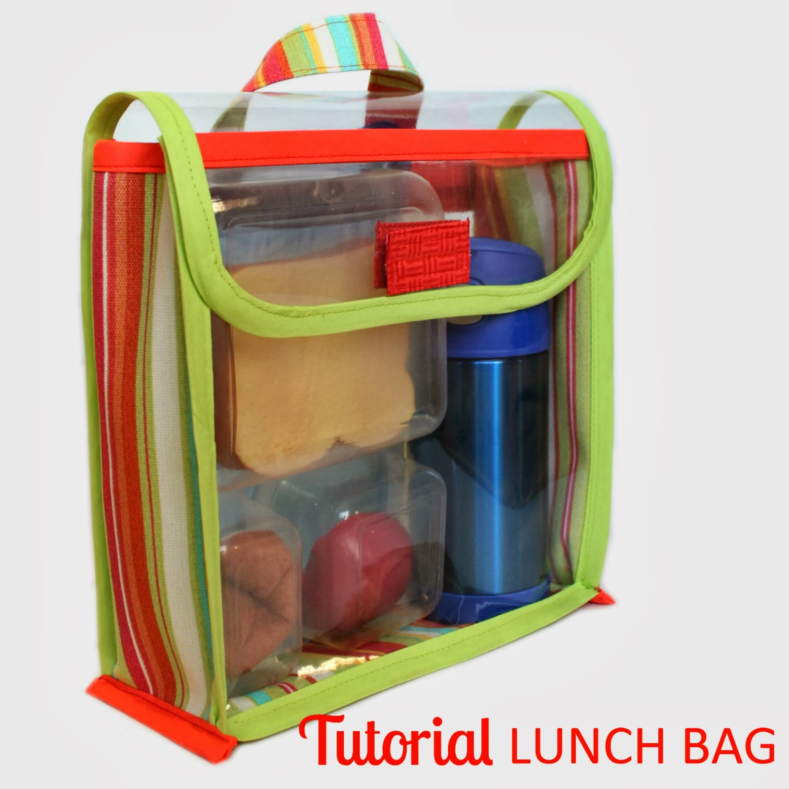 Tutorial: Vinyl Lunch Bag | Learn how to sew a simple to open, clear vinyl lunch bag. | The Inspired Wren