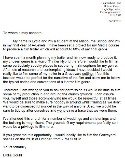 Lydia Gould A2 Media Letter Request For Graveyard Location 