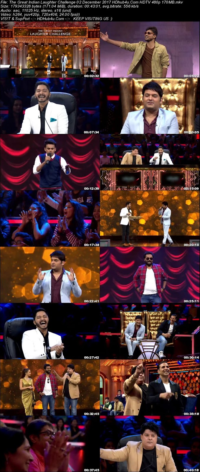 The Great Indian Laughter Challenge 02 December 480p HDTV 170MB Download