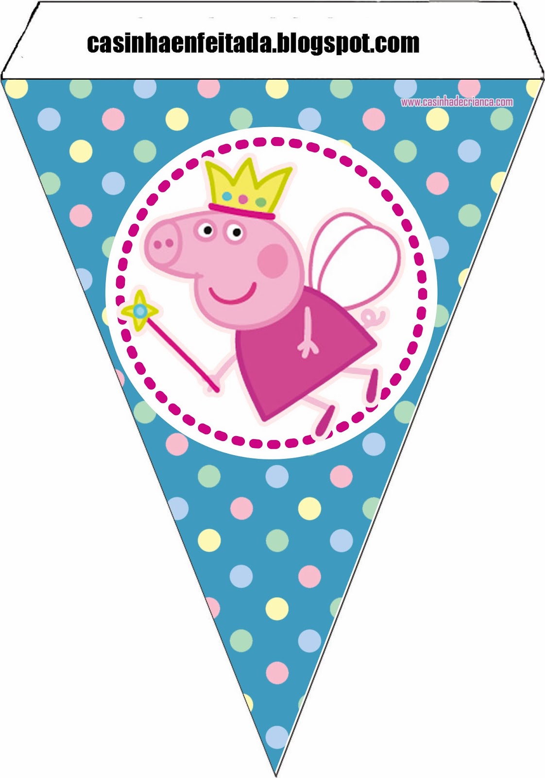Convite Peppa Pig Princesa para imprimir