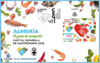Filatelia - Almería - Capital española de la Gastronomía 2019 - Sobre Primer día