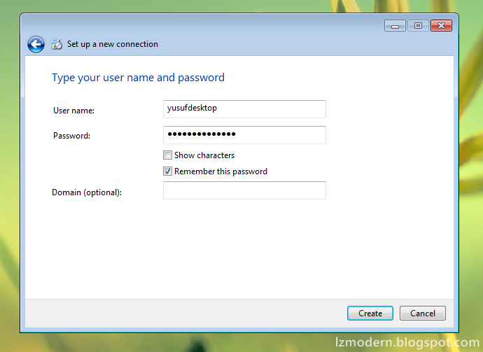 Your username and password
