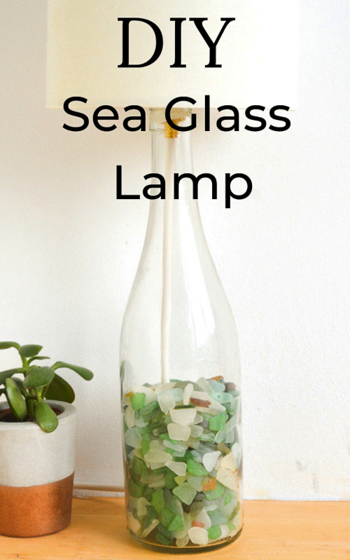 DIY Seaglass Bottle Table Lamp