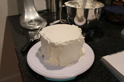 Frosting a layer cake