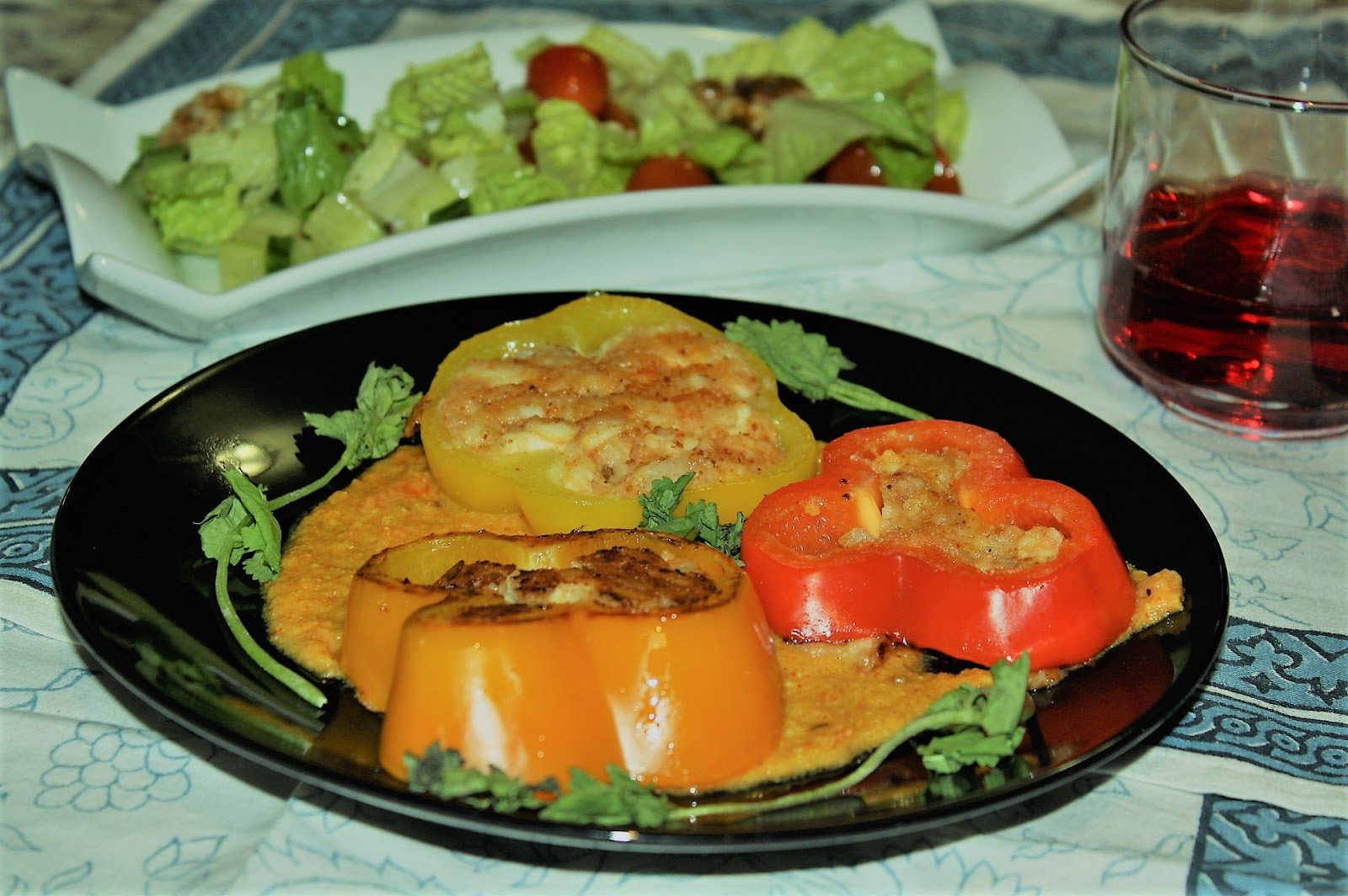 All Things Nice! Stuffed Bell Peppers in Tomato Gravy