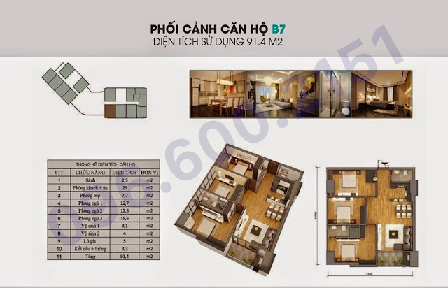 Căn B7 91m2 the garden hill - 99 trần bình Căn B7 91m2 the garden hill - 99 trần bình
