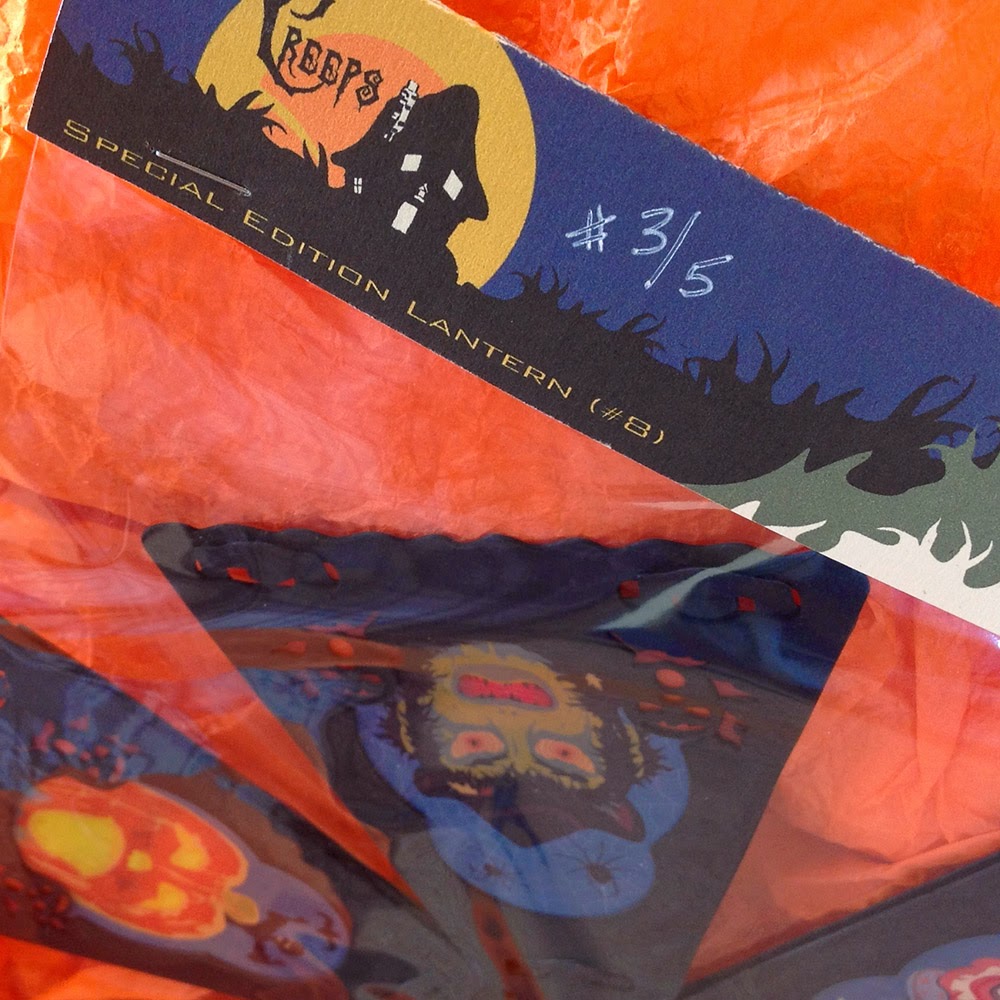 close-up shot of Creeps packaging shows hand-numbered item by artist Bindlegrim