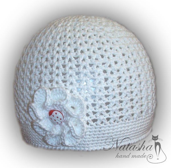 gorro blanco tejido a crochet