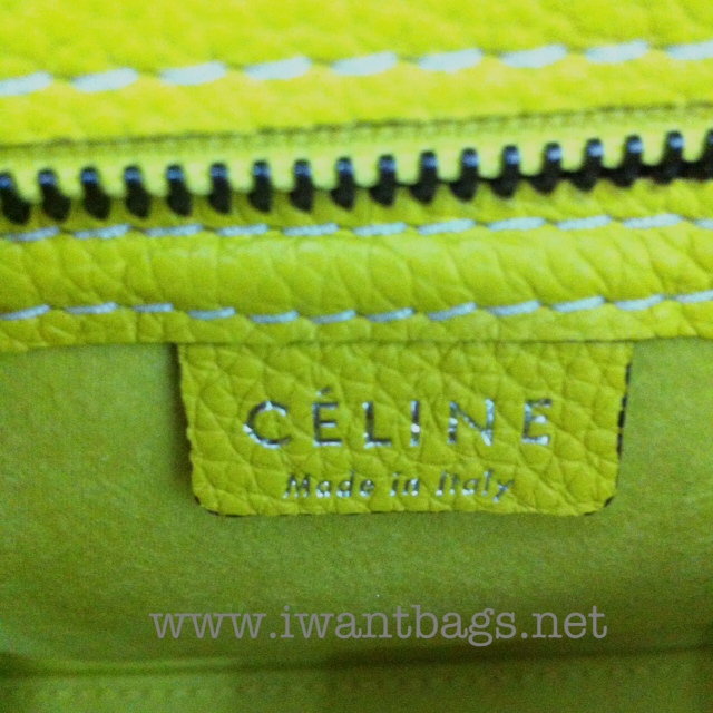 Celine Nano Luggage Tote in Citron Yellow