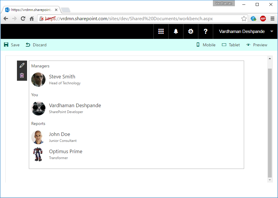 Organization Chart Webpart In Sharepoint Online