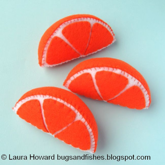 Orange Slice fruit felt shapes