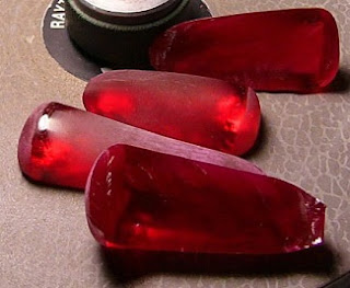 Synthetic red corundum ruby
