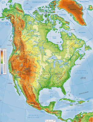 Resultado de imagen de mapa de america del norte politico