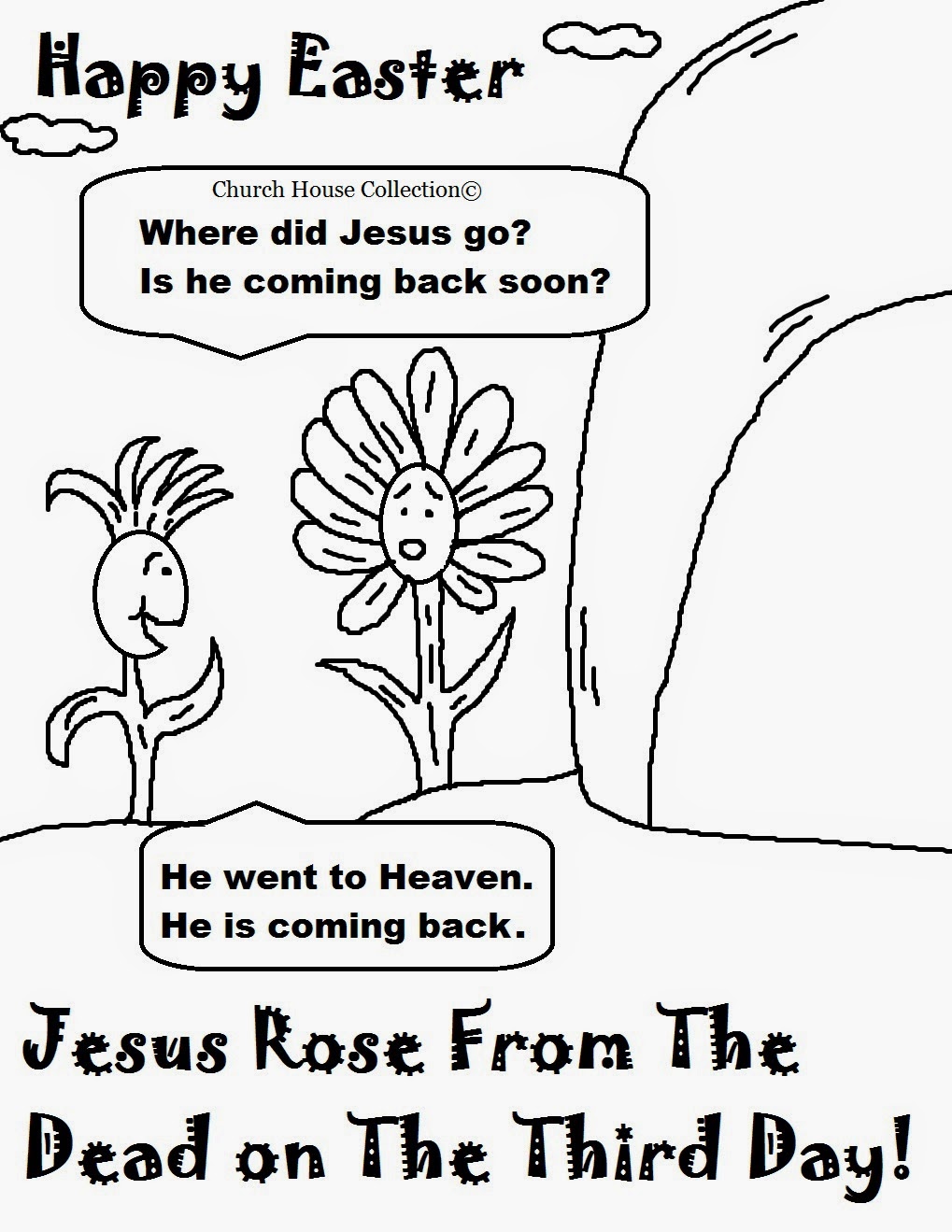 Easter Jesus Resurrection Coloring Pages by ChurchHouseCollection.com