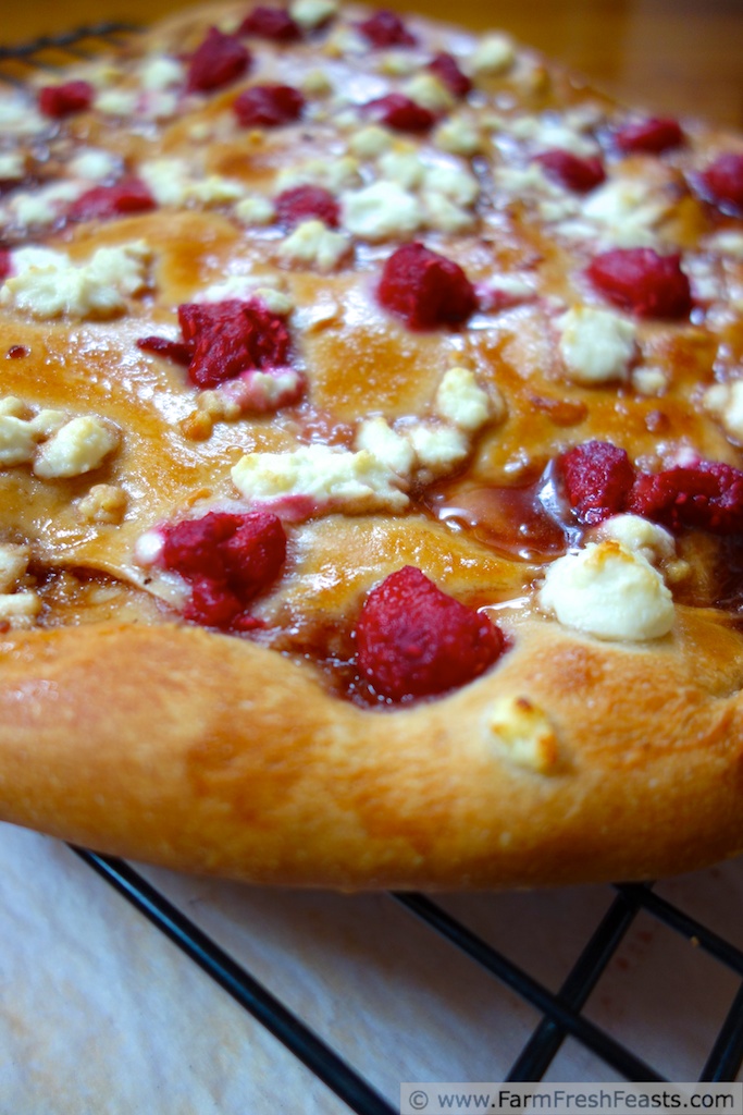 Farm Fresh Feasts Pizza with Raspberries, Goat Cheese, and Balsamic