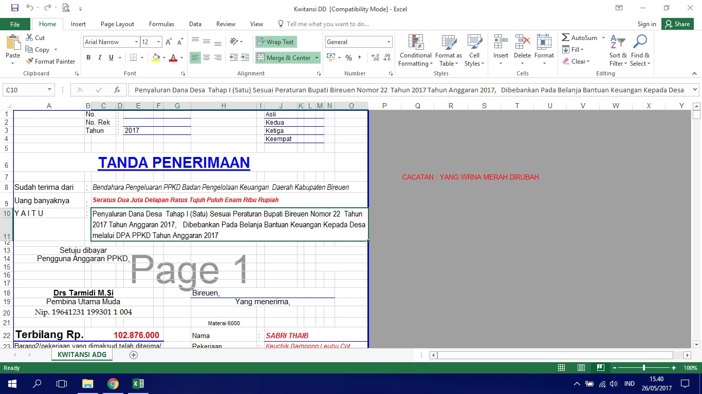 Cara Buat Kwitansi Pengajuan Dengan Memanfaatkan Rumus
