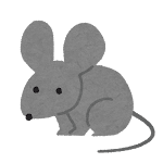ネズミ（グレー）のイラスト