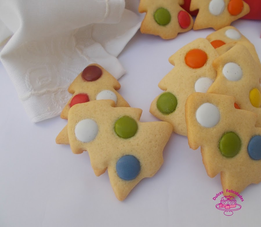 Galletas con lacasitos: árboles de Navidad