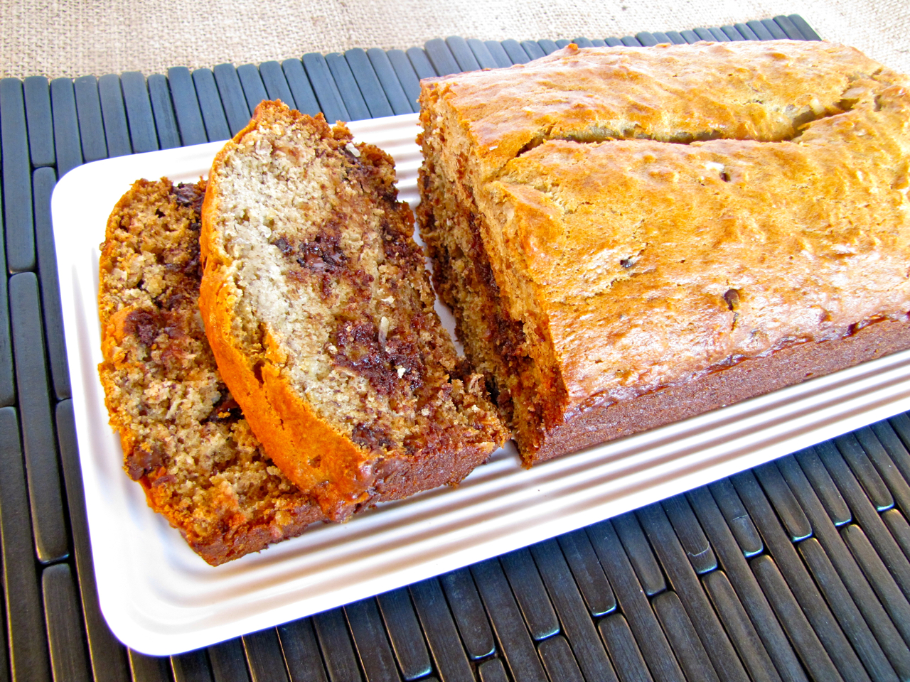 ChowGals Chocolate Chip Coconut Banana Bread