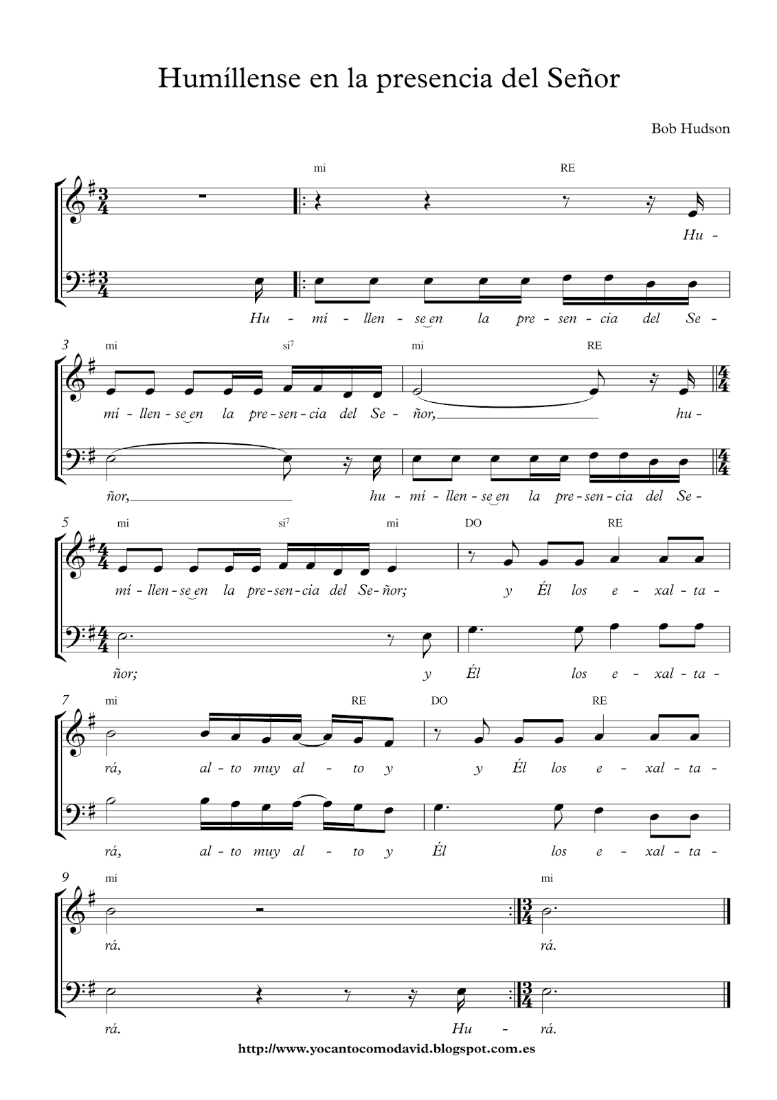 Humíllense en la presencia del Señor Yo canto como David Humíllense en la presencia del Señor Yo canto como David