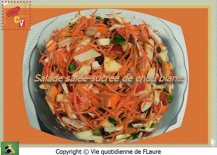 Vie quotidienne de FLaure: Salade salée-sucrée de chou blanc