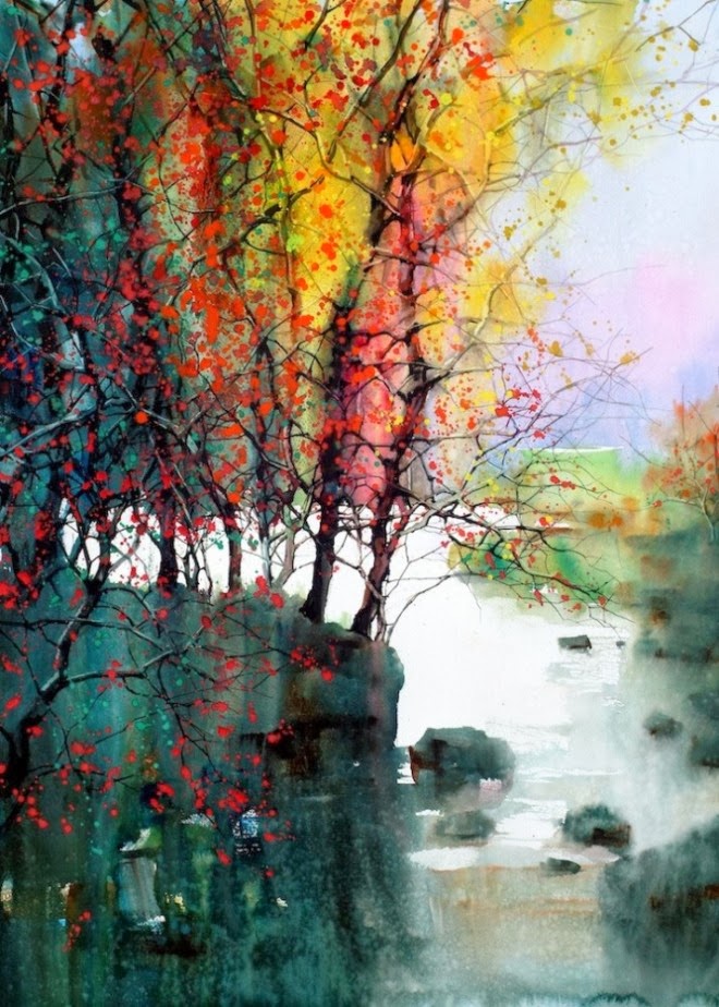 Beautiful Watercolor Landscape Paintings by ZL Feng